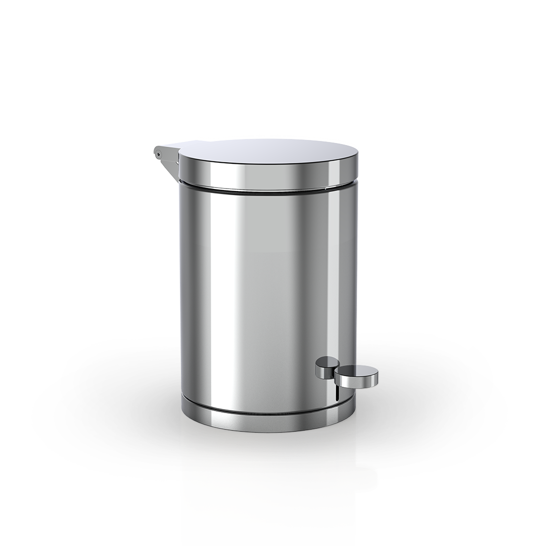 Pedaleimer TE40 aus Edelstahl in Chrom von Decor-Walther, 3 Liter Badeimer mit Softclose Deckel und herausnehmbarem Innenbehaelter fuer Bad oder Gaeste WC.