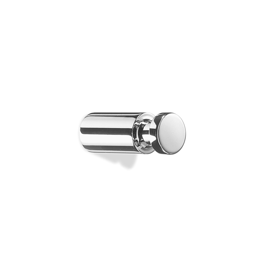 Runder Handtuchhaken WH1 von Decor Walther in Chrom, gefertigt aus massivem Messing mit 1,5 cm Durchmesser, kompakter Wandhaken für Bad und Gäste-WC, Artikelnummer: 0900500