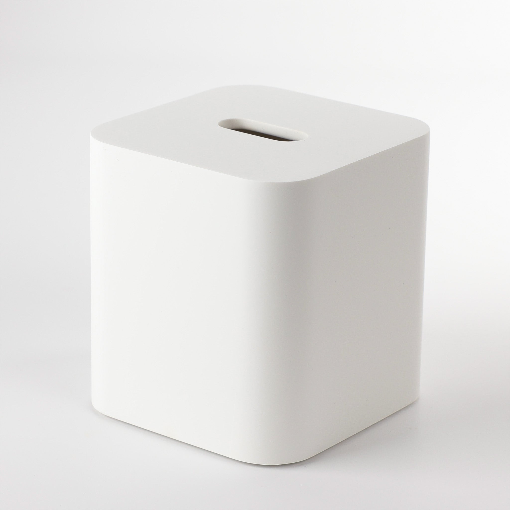 Quadratische Papiertuchbox Stone von Decor Walther-Farbe matt weiß-puristisches Design mit abgerundeten Ecken