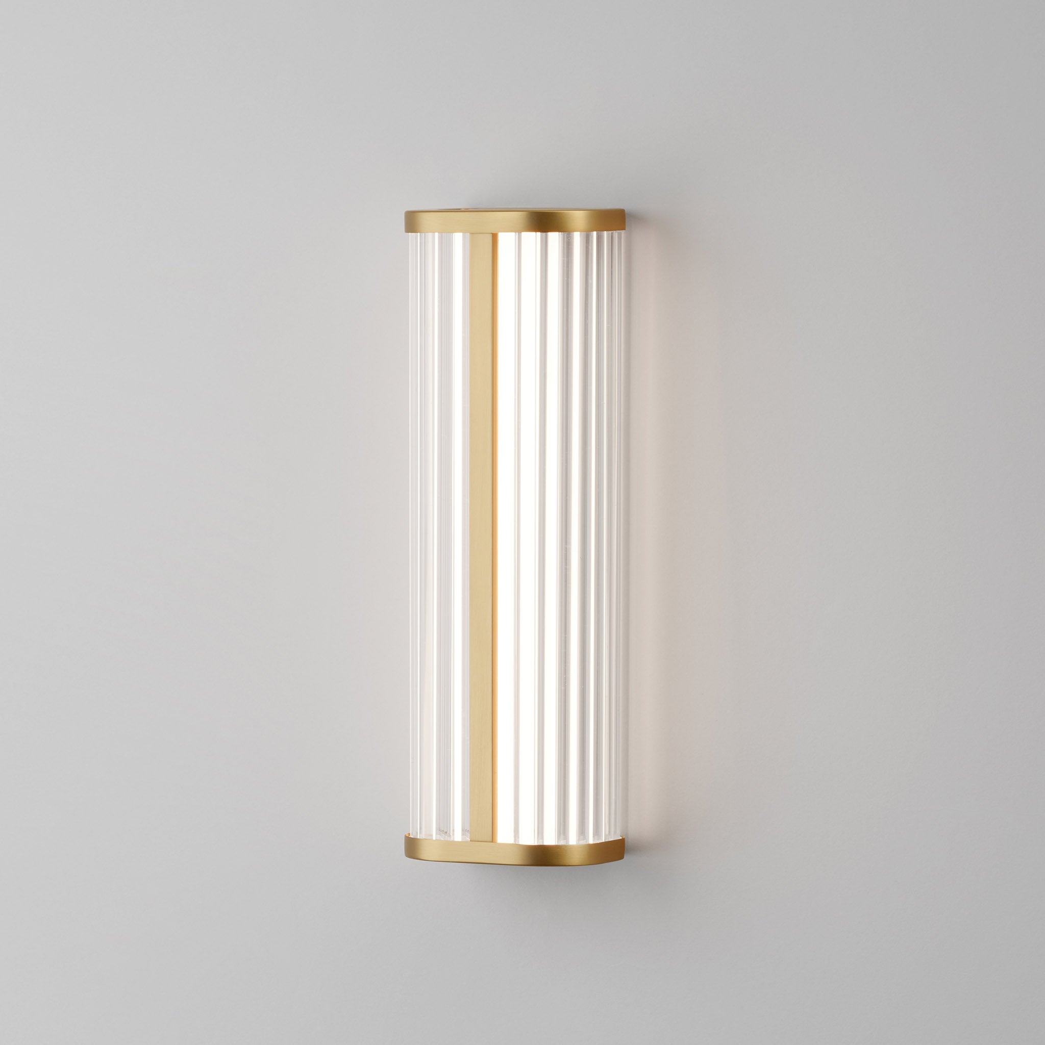 Decor-Walther ART LED Leuchte in Gold matt 24 Karat mit geriffeltem Glas, blendfreiem Lichtaustritt und drei wählbaren Lichtfarben von 2200 bis 3000 K