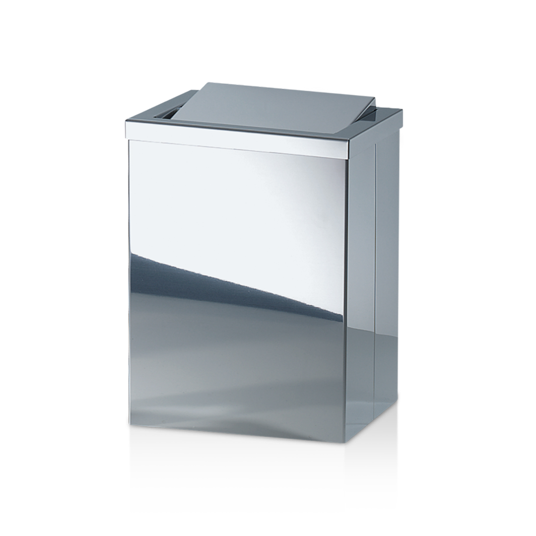 Großer Badeimer DW 113 in Edelstahl poliert – eleganter Papierkorb mit Schwingdeckel und 8,5 Liter Fassungsvermögen, ideal für stilvolle Badezimmer.
