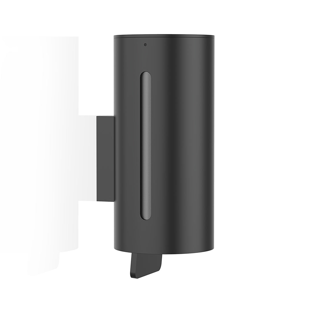 Minimalistischer Wandseifenspender DW280N von Decor Walther aus Edelstahl in Schwarz matt mit integriertem Sichtfenster für den Flüssigkeitsstand – Artikelnummer: 0862960