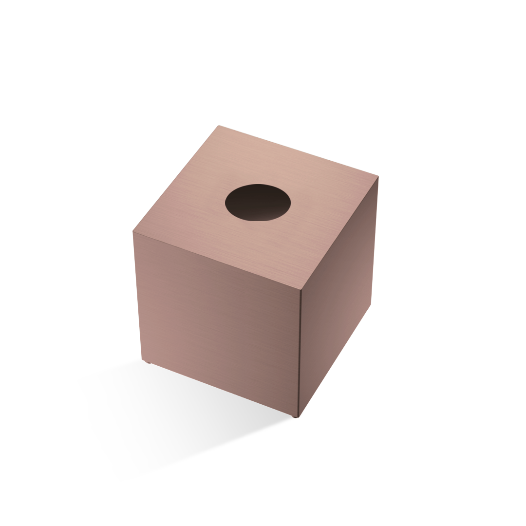 Papiertuchbox in mattem Kupfer Decor-Walther KB87, quadratische Edelstahl Kosmetiktuchbox mit warmer Metalloptik