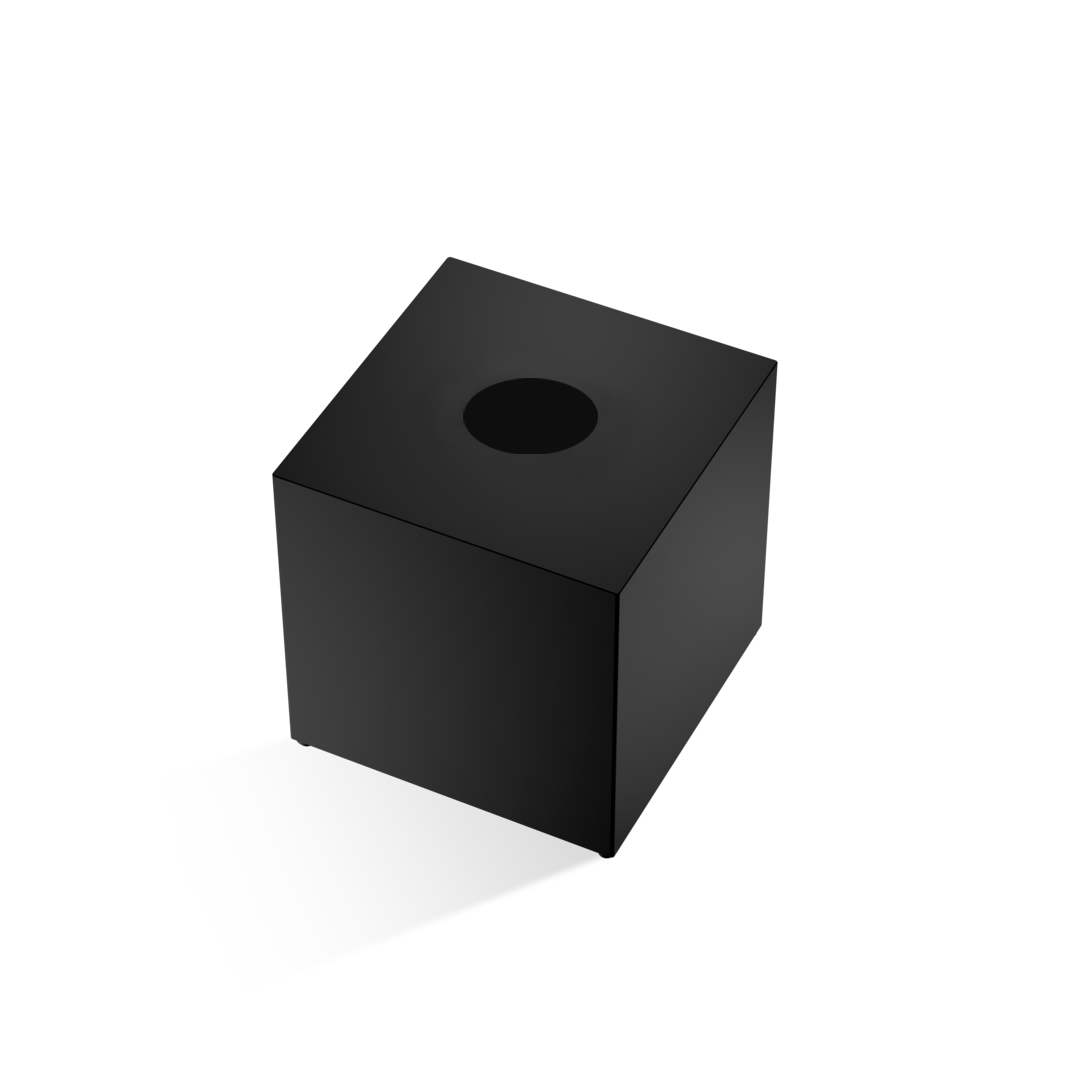 Schwarze matte Papiertuchbox Decor-Walther KB87 aus Edelstahl, moderne quadratische Kosmetiktuchbox für Bad und WC