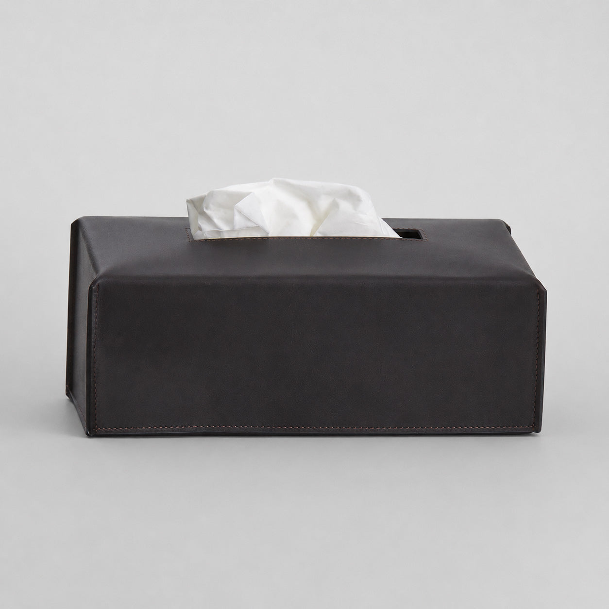 Edle Leder Taschentuchbox Decor-Walther Nappa KB in Schwarzbraun aus geschmeidigem Echtleder, hochwertige Tissue Box für Badezimmer, Büro oder Schlafzimmer, Artikelnummer: 0938090
