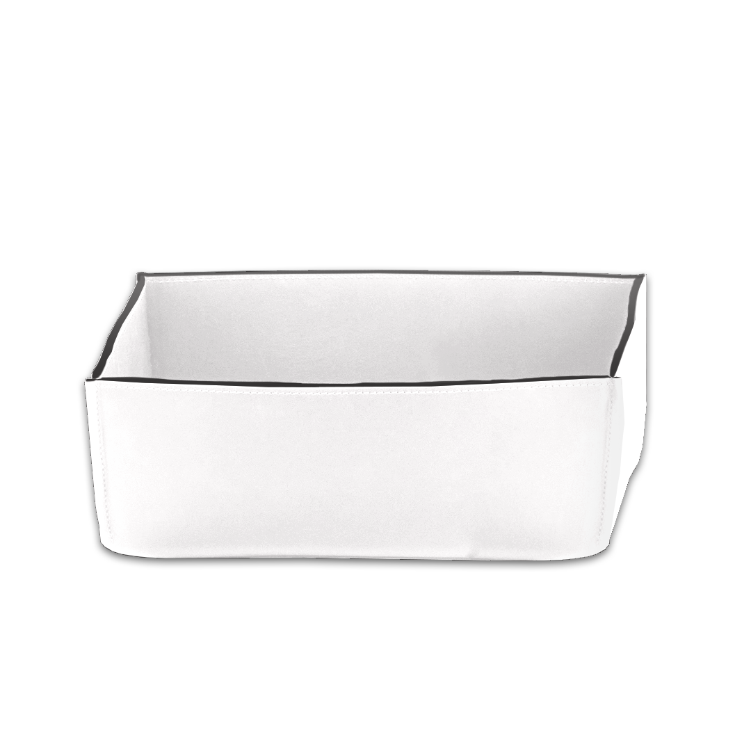 Handgefertigter Utensilienbehälter Decor-Walther Nappa UTB in Schneeweiß aus echtem Nappaleder mit feinen Ziernähten, elegante Aufbewahrung für Kosmetik, Schmuck und Badaccessoires, Artikelnummer: 0938550