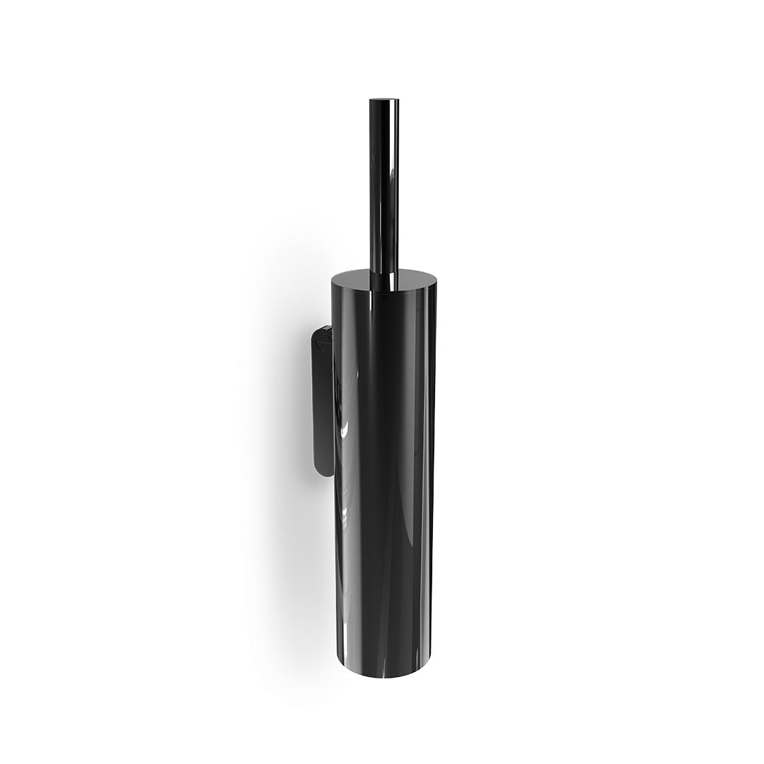 Decor-Walther SOHO WBG Wandbürstengarnitur aus massivem Messing in Schwarz Chrom matt PVD mit markanten Schraubdetails, Artikelnummer: 0681458