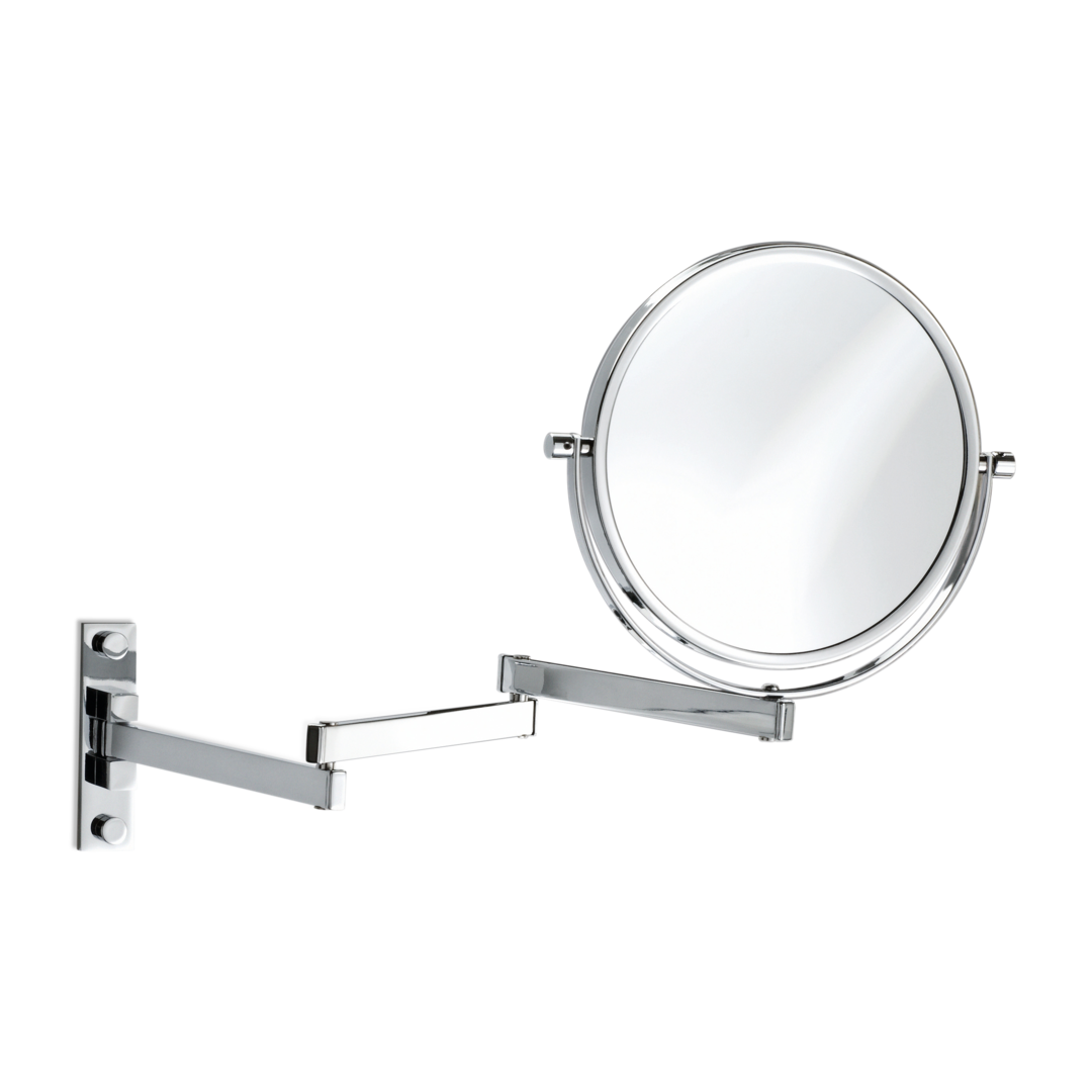 Kosmetikspiegel Chrom Decor-Walther SPT29 mit 3 armiger ausziehbarer Halterung, schwenkbarer Wandspiegel für Rasur und Gesichtspflege