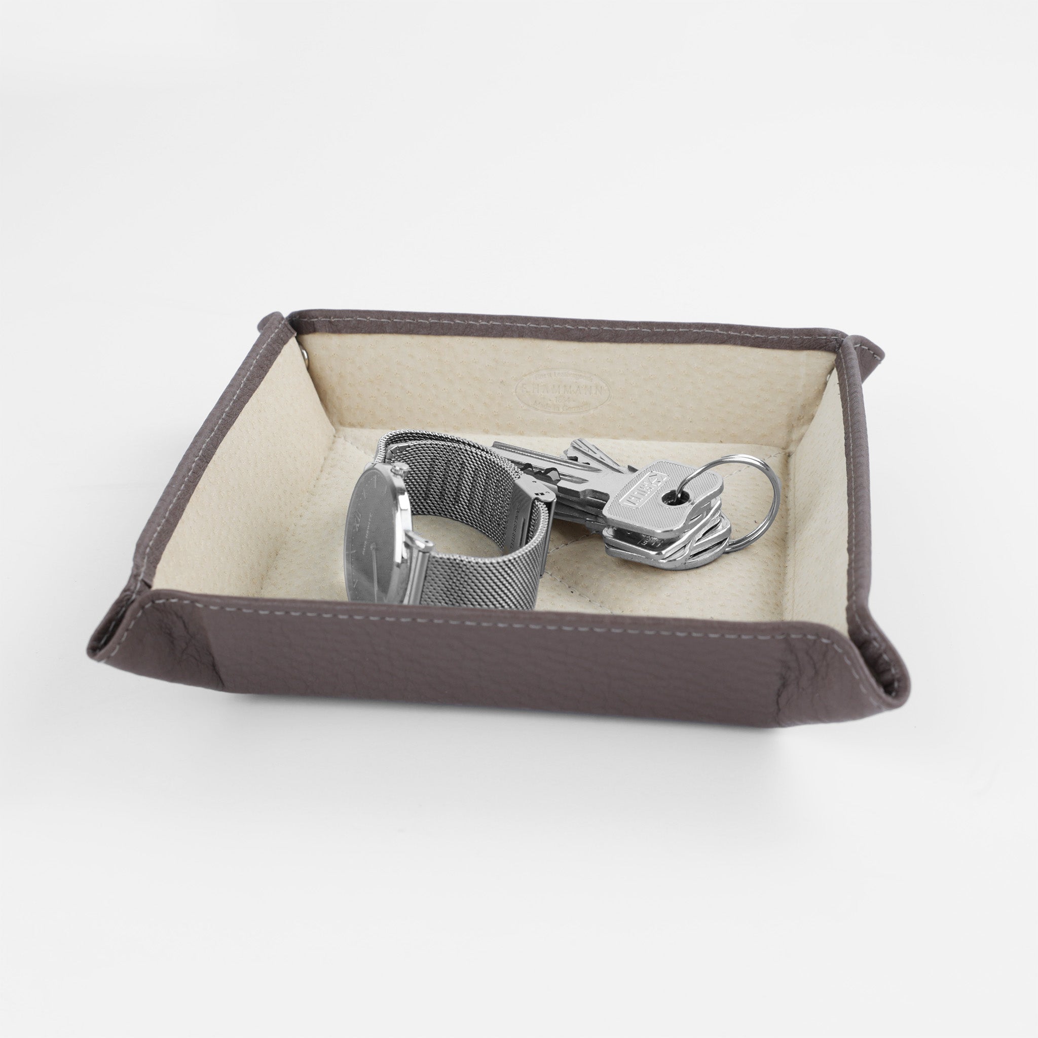 Leder Ablageschale Grau – Valet Tray von F. Hammann