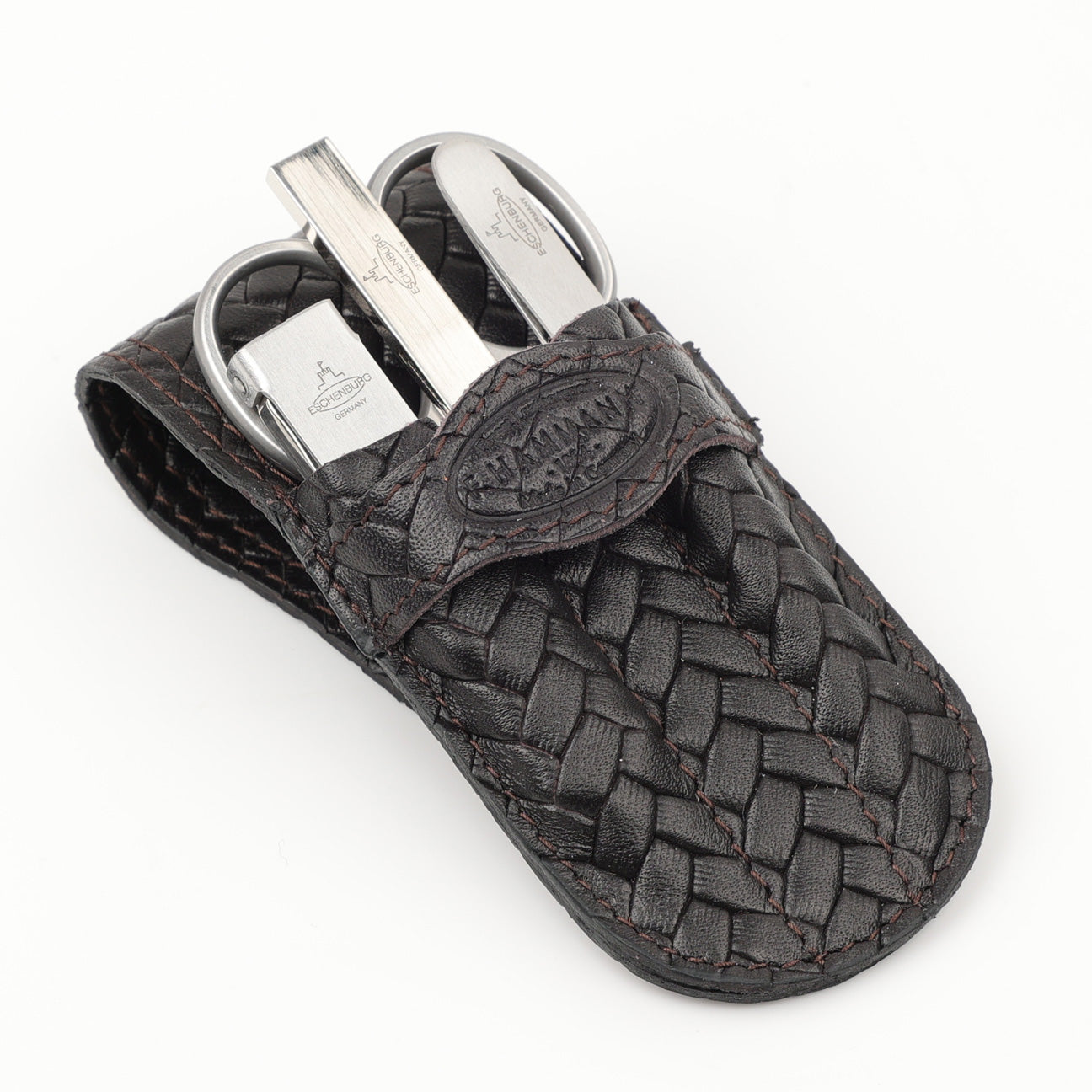 Leder Maniküre Etui Flap - 4-Teilig INOX