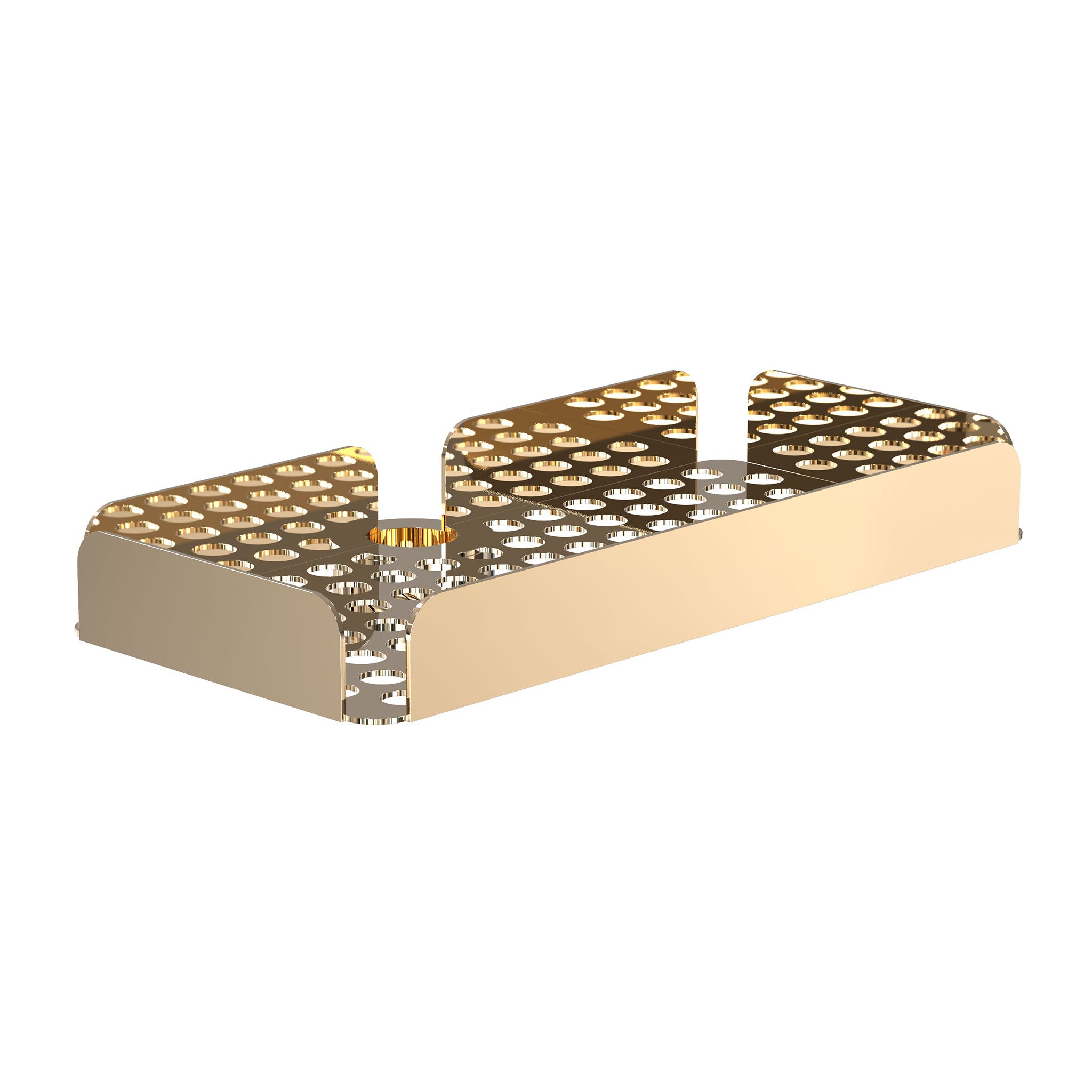 Frost Denmark Duschkorb 1947-1 in Gold poliert – luxuriöse Duschablage zum Einklemmen ohne Bohren.