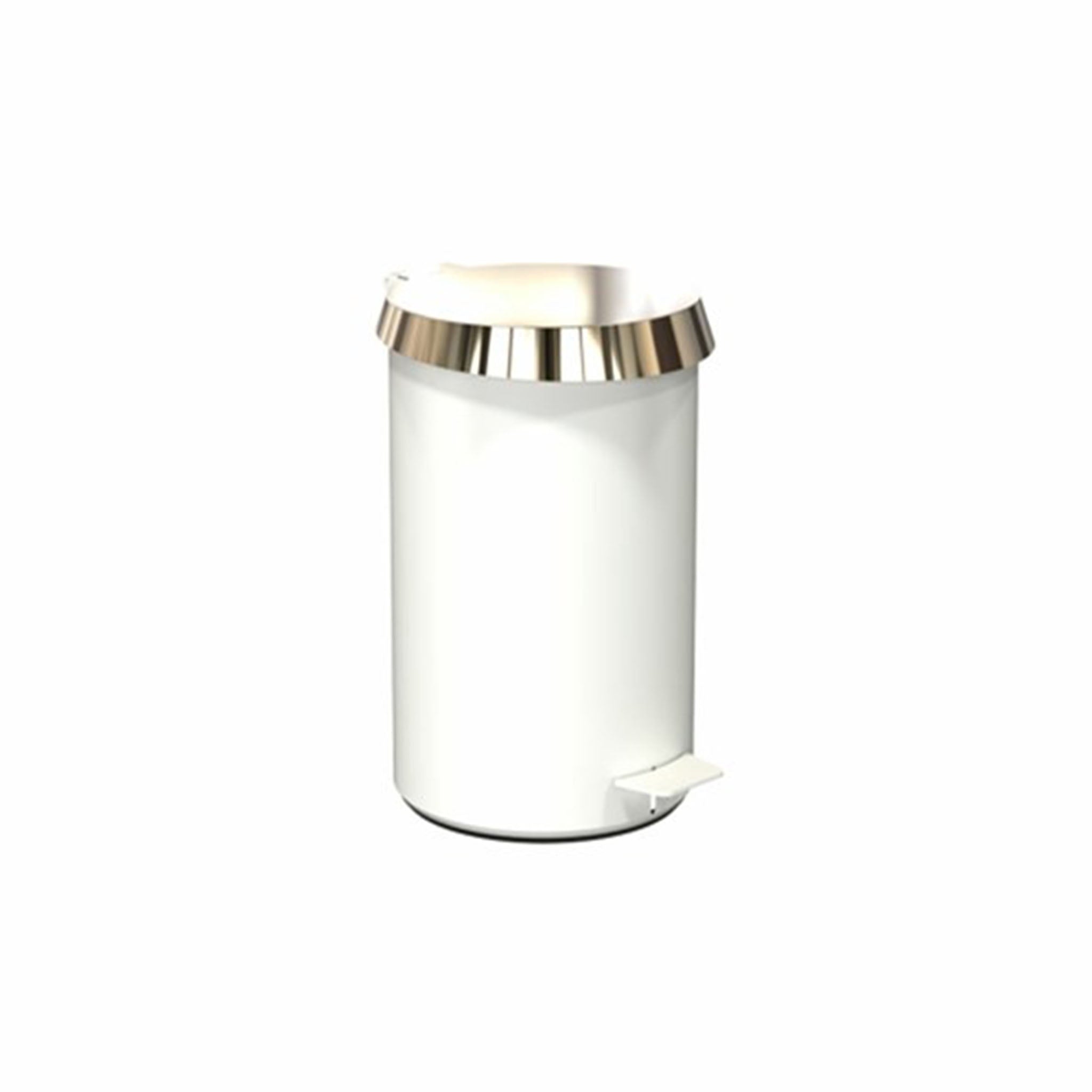 Design-Pedaleimer in Weiß und Gold – luxuriöser 10 L Edelstahlmülleimer mit Softclose