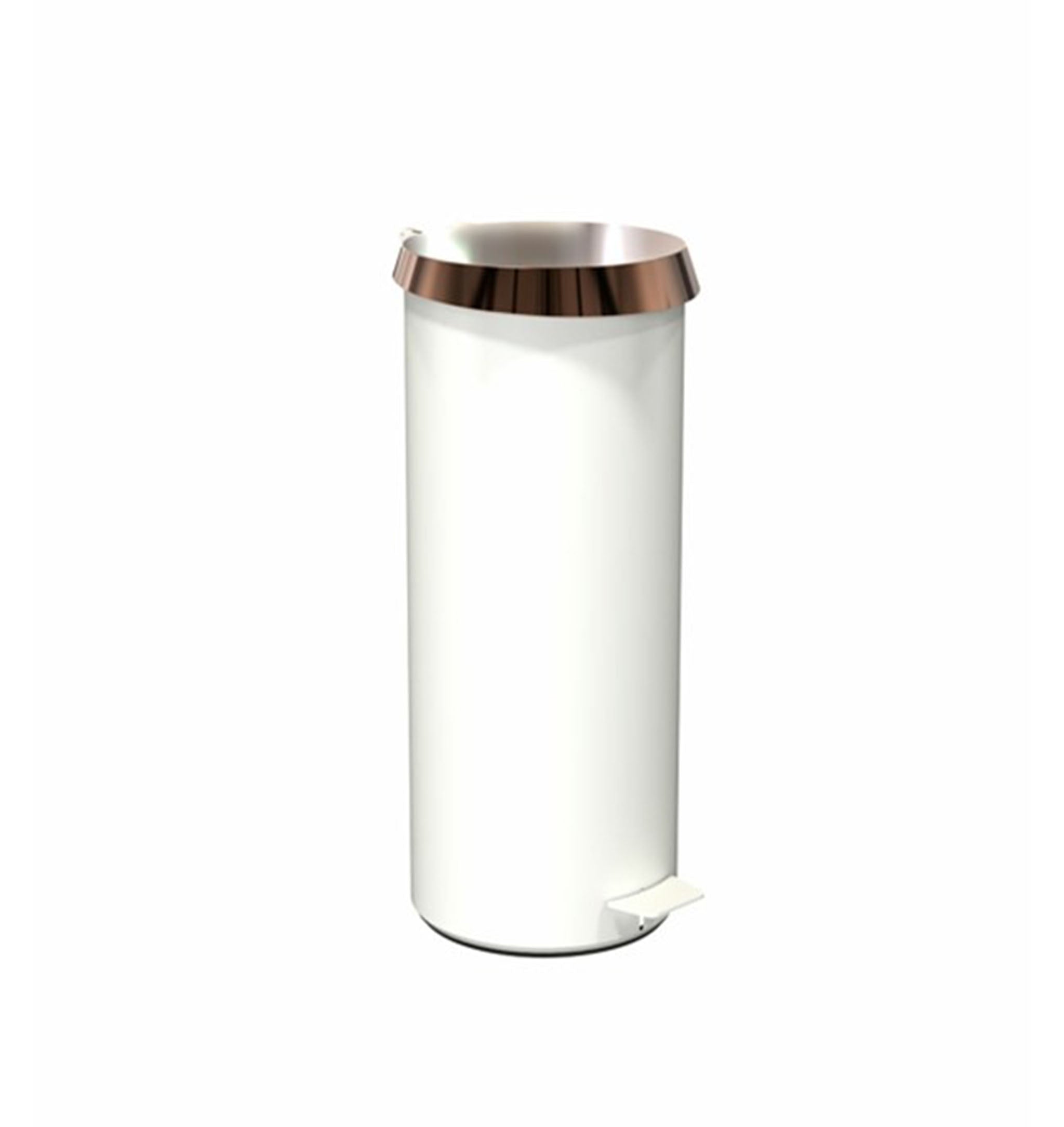 Design-Mülleimer 15 L in Weiß und Kupfer – stilvoller Hingucker mit Softclose-Funktion