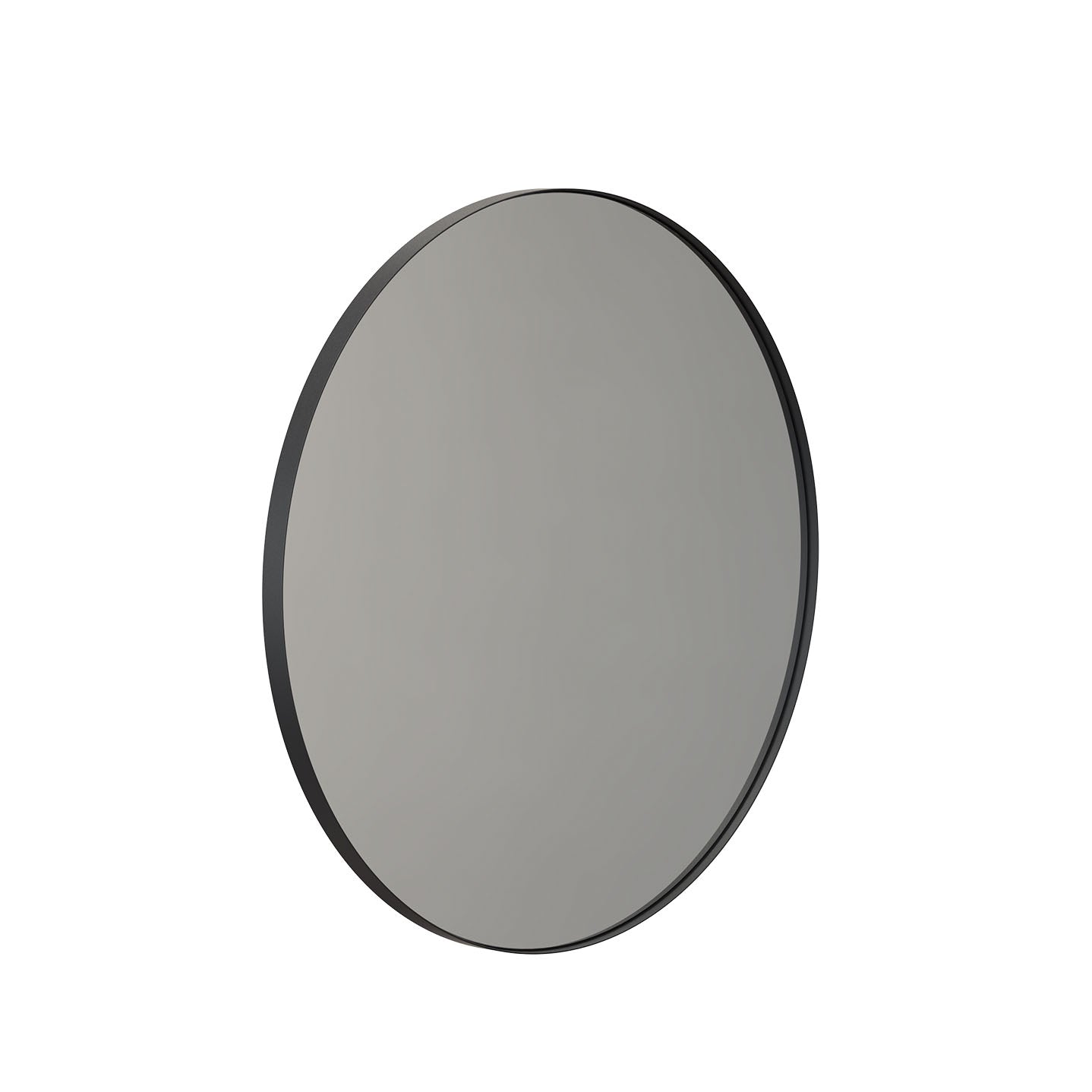 Minimalistischer Spiegel in Schwarz matt mit 80 cm Durchmesser – elegantes Designelement fürs Bad oder den Eingangsbereich.