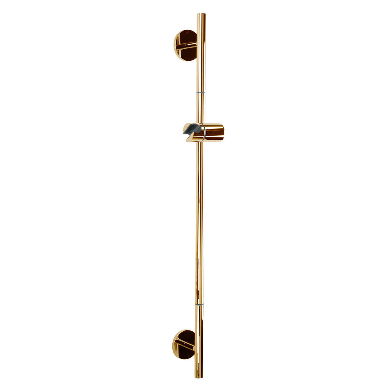 Vola Brausestange T65-T60 in Messing Natur – elegante, unbehandelte Oberfläche mit natürlicher Patinaentwicklung, gefertigt aus massivem Messing.