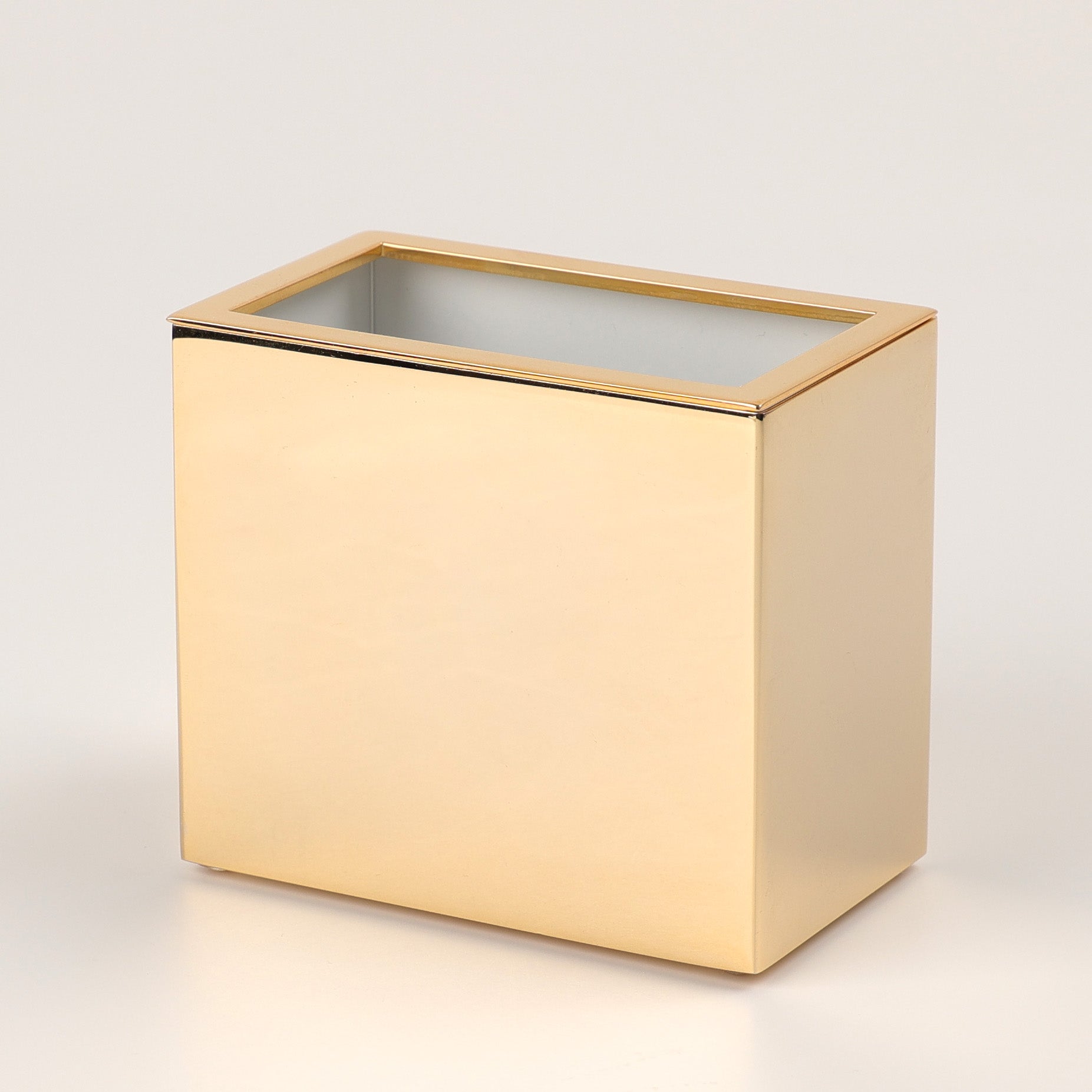 Windisch Brush Holder Box Linear Gold, eleganter Utensilienbehälter für Kosmetikpinsel, tägliches Luxusfeeling im Bad