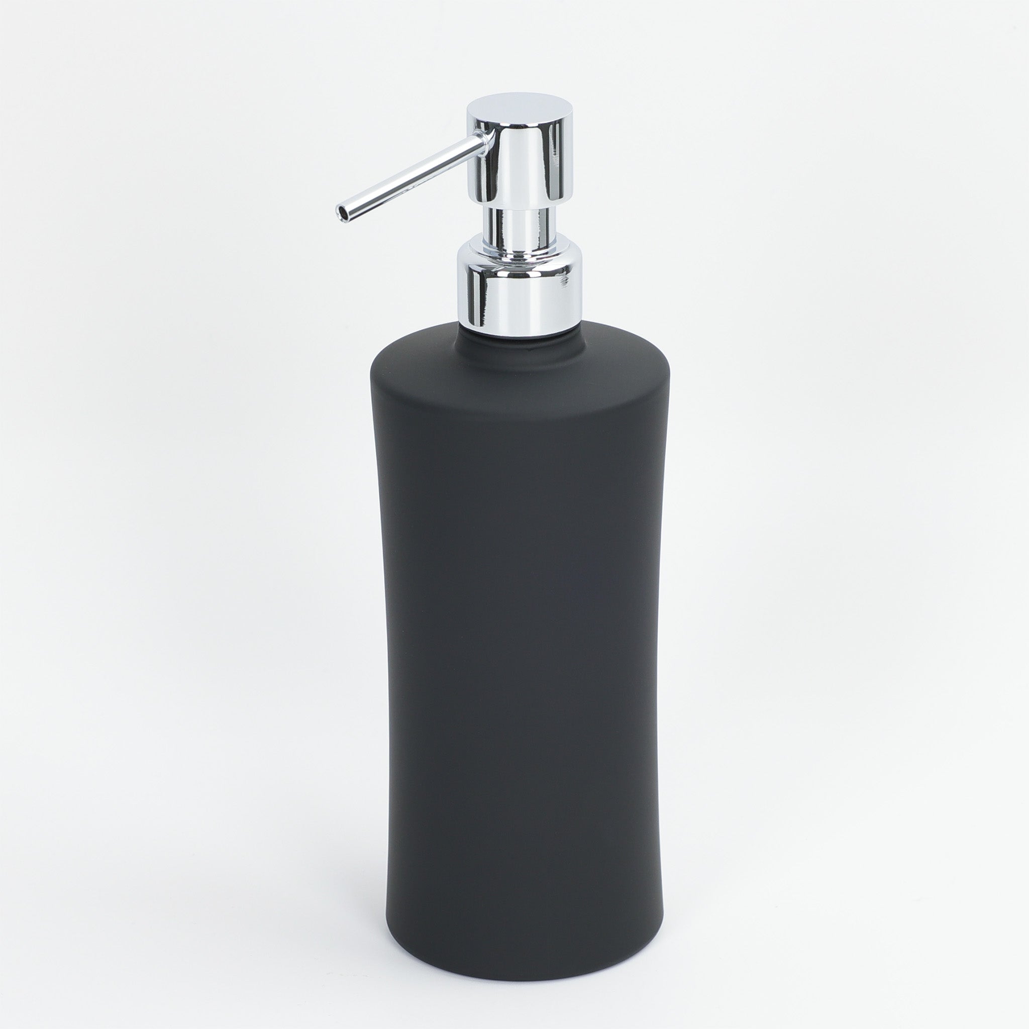 Windisch 90116NCR Gel Dispenser, Kristallglas schwarz mattiert, Chrompumpkopf, elegantes Bad-Accessoire