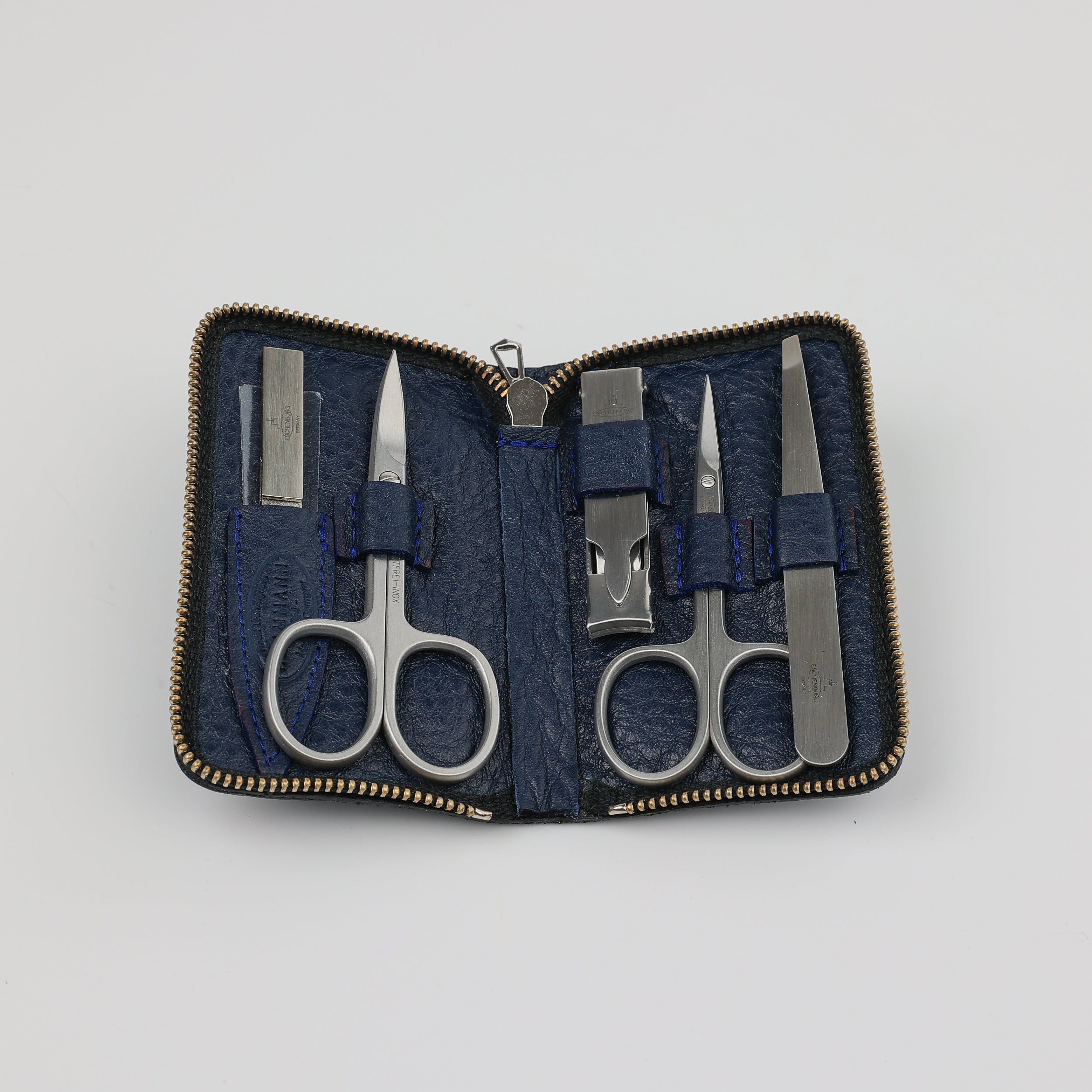 Leder Maniküre Etui Zip M - 5-Teilig