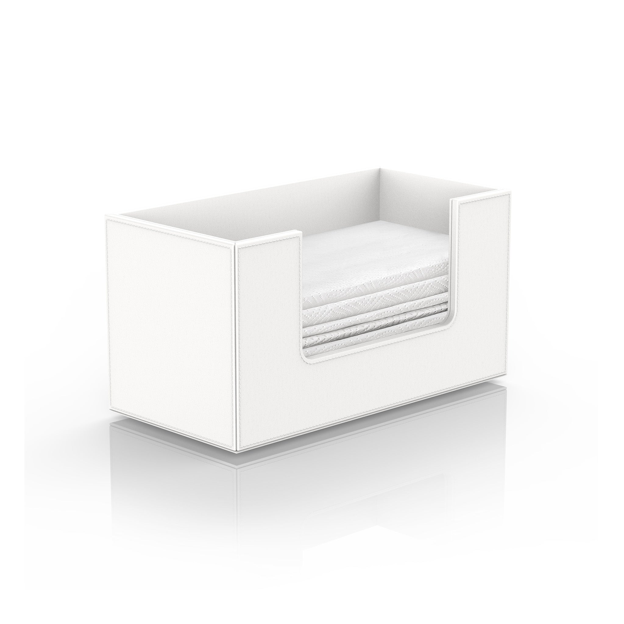Decor Walther Brownie PTB Papierhandtuchspender veganes Kunstleder Weiß Tuchbox