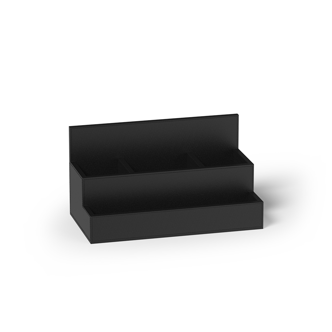 Decor Walther Brownie STORAGE Organizer veganes Kunstleder Schwarz mit verstellbaren Teilern