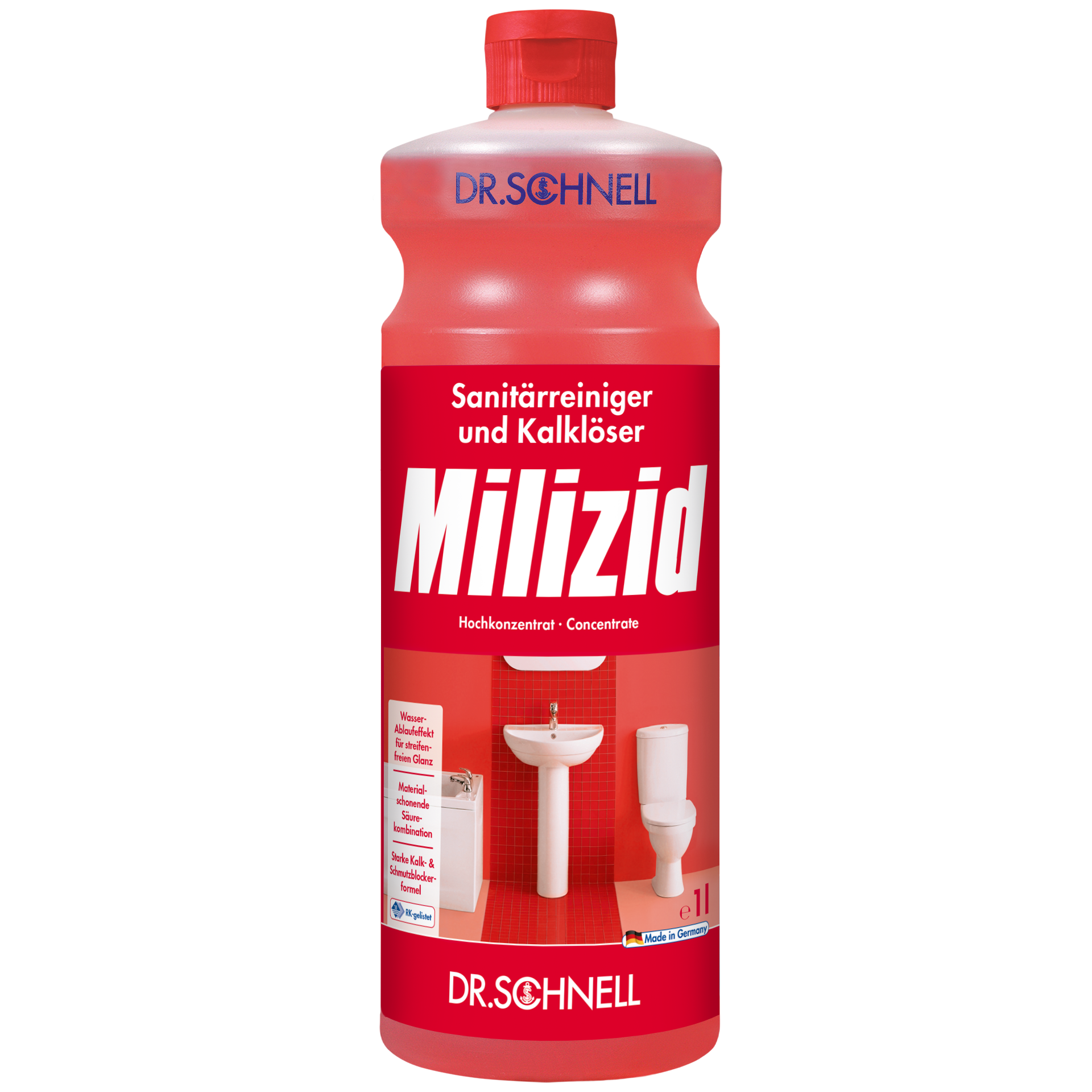 Sanitary cleaner and limescale remover 2x 1000ml - MILIZID Dr. Schnell