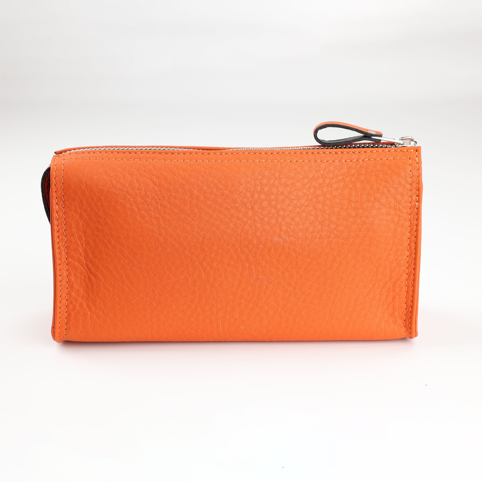 Orange Kosmetiktasche aus Chervo Kalbsleder von F. Hammann
