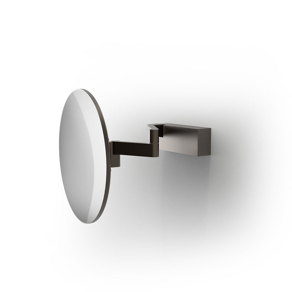 Decor Walther Vision R Unlit 5X in Dark metal matt – moderner Kosmetikspiegel mit 5-facher Vergrößerung und flexiblem Schwenkarm für exakte Pflege im Bad.