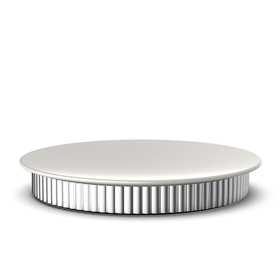 Elegante Ablage aus Aluminium und Porzellan mit Deckel, perfekt für Schmuck und Accessoires, Decor Walther OF.LINE Kollektion
