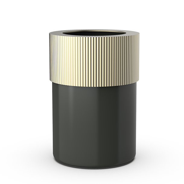 Luxuriöser Behälter aus massivem Aluminium und feinem Porzellan, perfekt für Badezimmeraccessoires, Decor Walther OF.LINE
