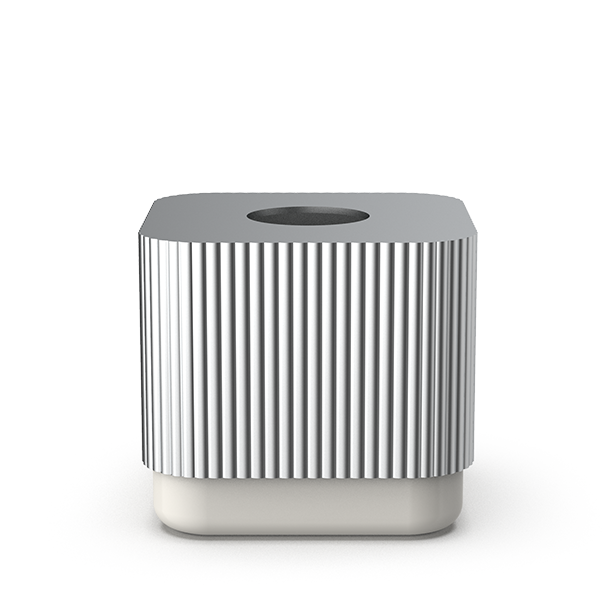 Elegante Kosmetiktuchbox aus Aluminium und Porzellan, ideal für stilvolle Badezimmerorganisation, Decor Walther OF.LINE Kollektion

