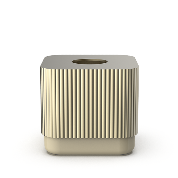 Edler Behälter aus Aluminium und handgefertigtem Porzellan, perfekt zur Organisation von Tüchern und Utensilien, Decor Walther OF.LINE Kollektion
