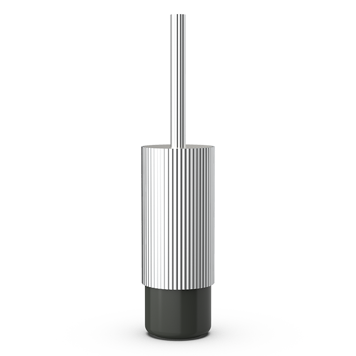 Hochwertige WC-Bürstengarnitur aus Aluminium und Porzellan, stilvolle Aufbewahrungslösung für Badezimmer, Decor Walther OF.LINE Kollektion