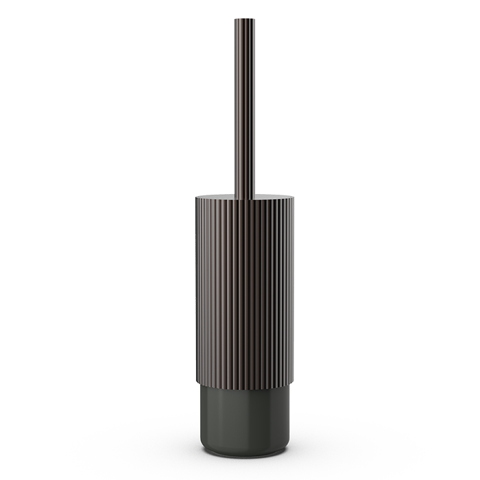Stilvolle WC-Bürstengarnitur aus Aluminium und Porzellan, perfekt für umfangreiche Badezimmerorganisation, Decor Walther OF.LINE Kollektion
