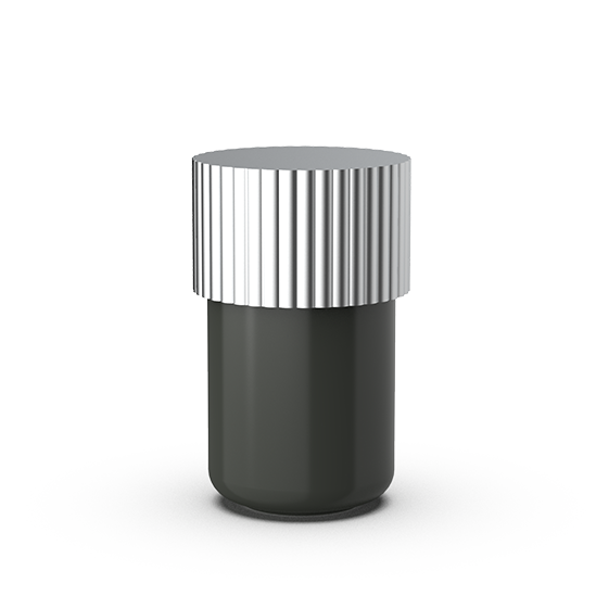Stilvolle Aufbewahrungsdose aus Aluminium und Porzellan mit Deckel, perfekt für Badezimmeraccessoires, Decor Walther OF.LINE Kollektion.
