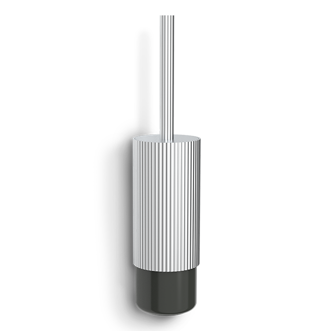 Hochwertige WC-Bürstengarnitur aus Aluminium und Porzellan, stilvolle Aufbewahrungslösung für Badezimmer, Decor Walther OF.LINE Kollektion
