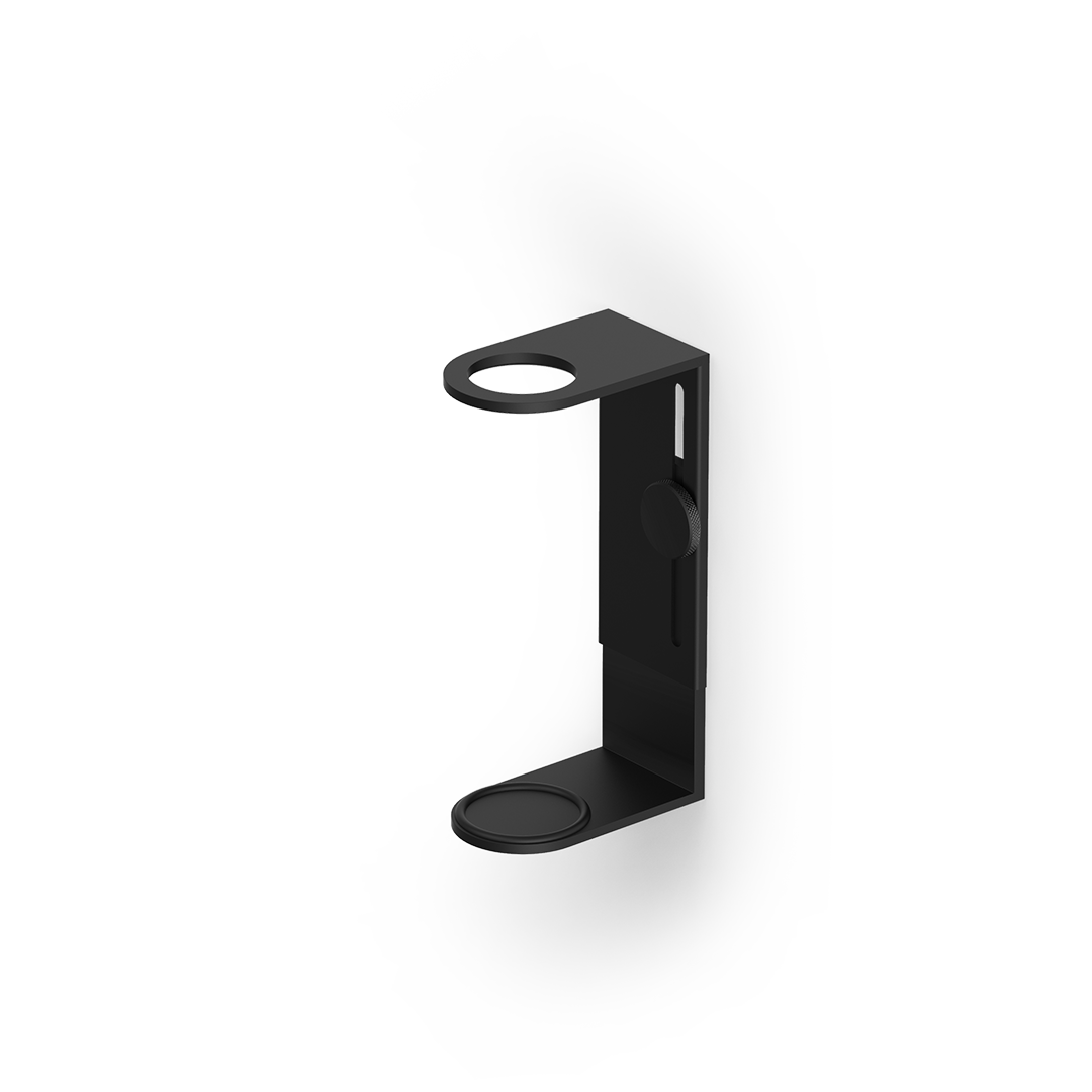 Seifenspender Wandhalter schwarz matt, moderner Desinfektionsspender-Halter zur Wandmontage aus massivem Messing – Artikelnummer: 0859860