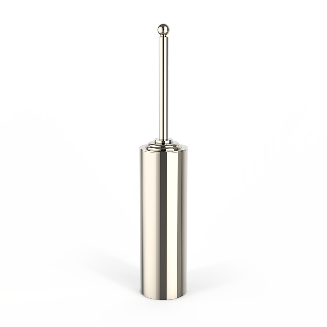 Freistehende WC-Bürstengarnitur CL SBG von Decor Walther aus massivem Messing in Nickel poliert, Teil der Classic-Kollektion – Artikelnummer: 0513530