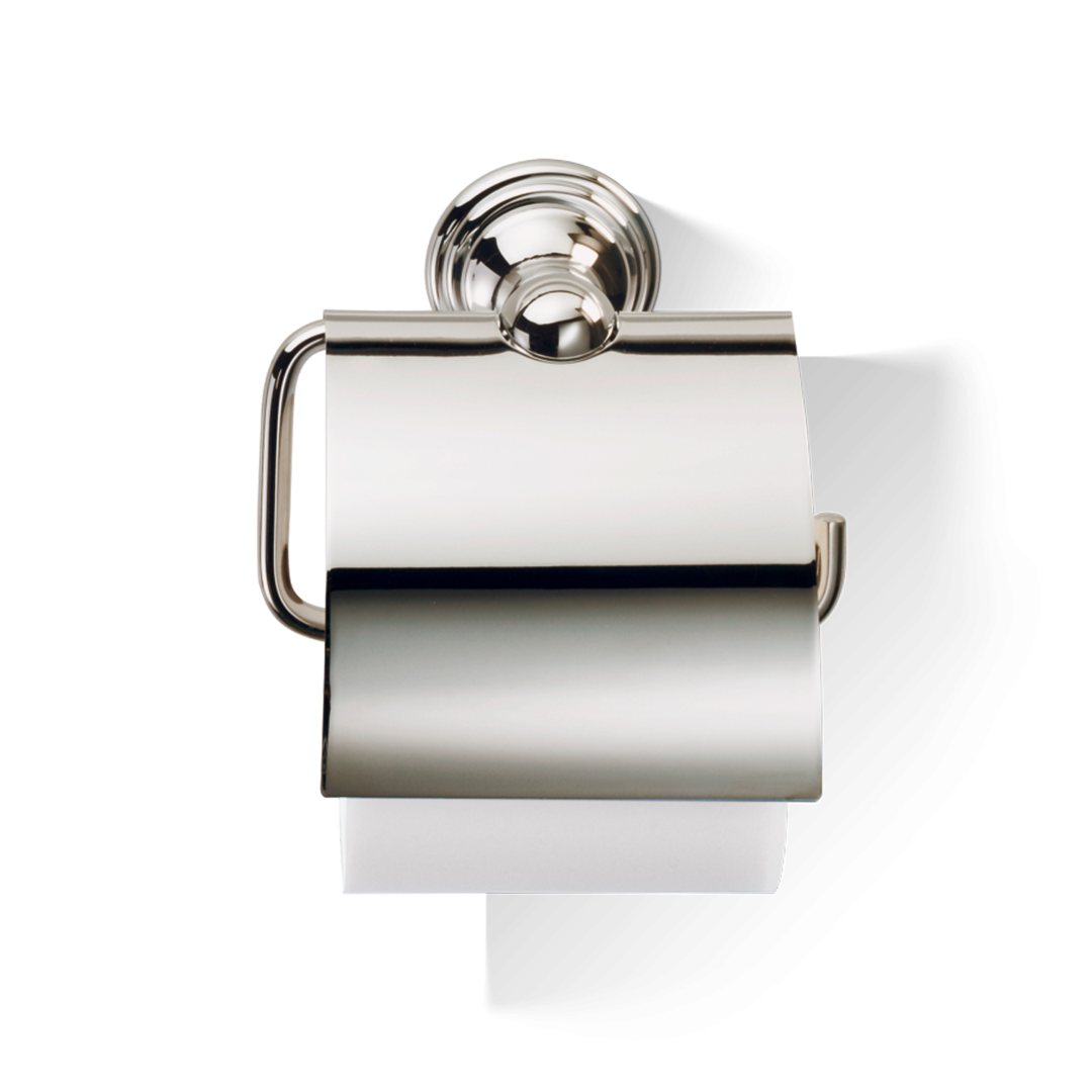 Toilettenpapierhalter CL TPH4 in Nickel poliert – hochwertiger Wandhalter mit Deckel im klassischen Decor Walther Stil.