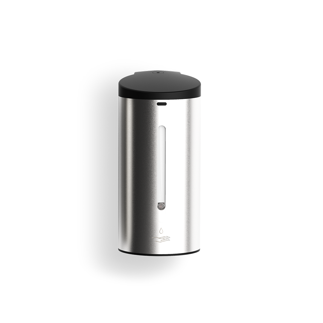 Automatischer Seifenspender DW290 von Decor Walther zur Wandmontage aus mattiertem Edelstahl, kontaktlose Bedienung mit einstellbarem Sensor und Füllstandsanzeige – Artikelnummer: 0858976