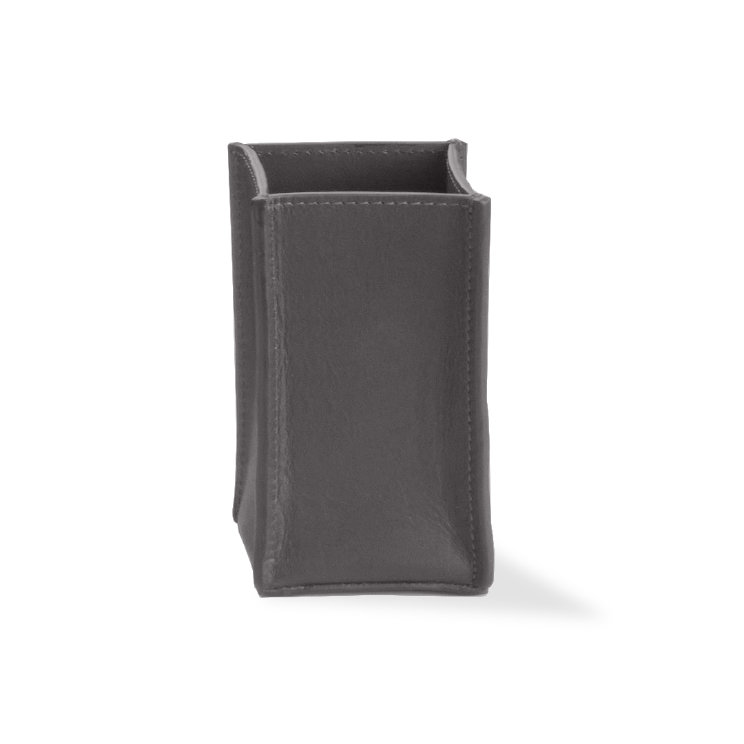 Rauchgrauer Utensilienköcher Decor-Walther Nappa KOE aus hochwertigem Nappaleder mit handgearbeiteten Ziernähten für Bad, Schreibtisch oder Schminktisch, Artikelnummer: 0938293