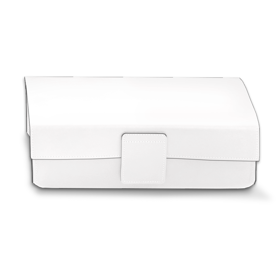 Handgefertigter Utensilienbehaelter mit Deckel von Decor-Walther Nappa UTBD in Schneeweiss aus echtem Nappaleder, elegante Aufbewahrungsbox fuer Bad, Schlafzimmer oder Flur, Artikelnummer: 0938650