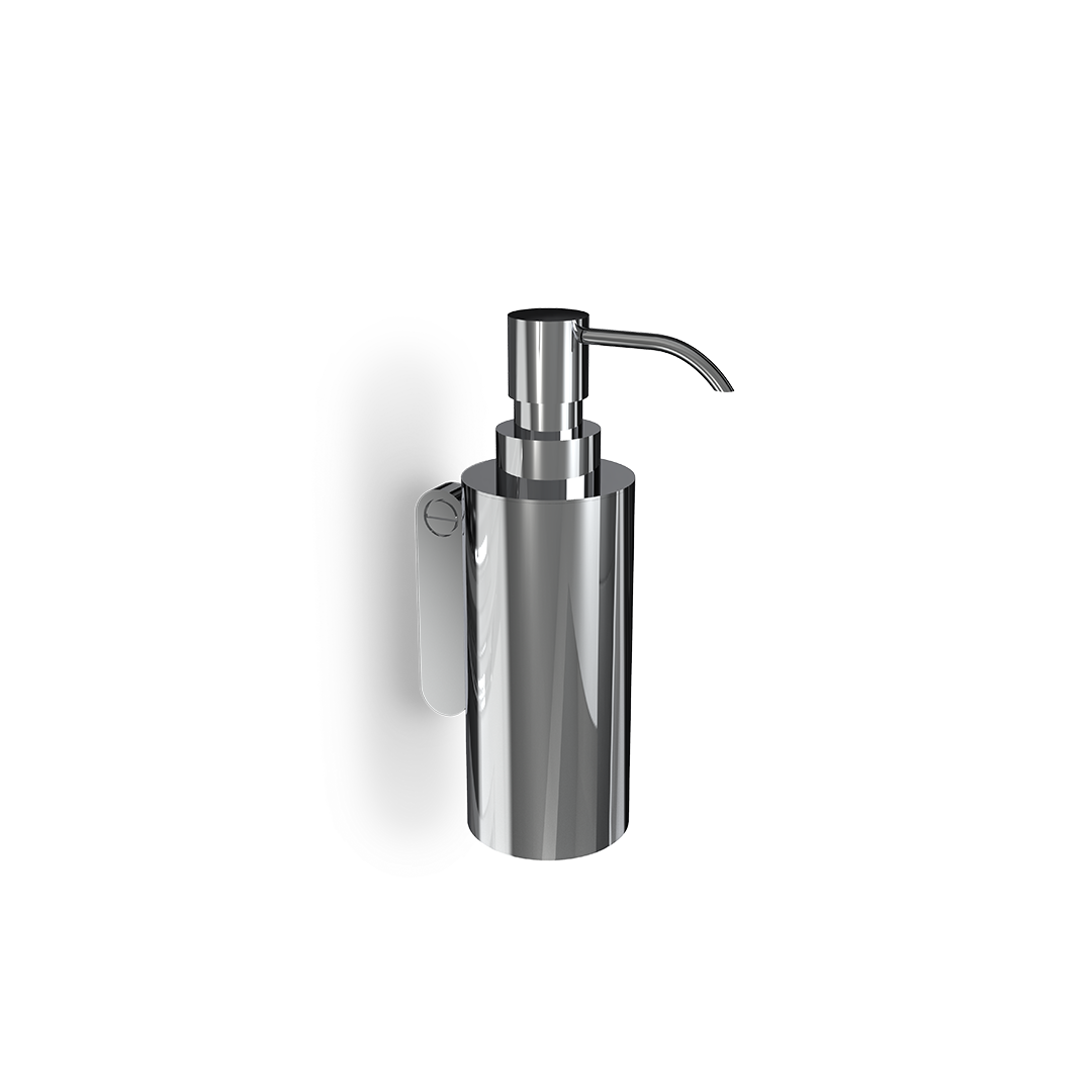 Decor-Walther SOHO WSP Wandseifenspender aus Messing und Edelstahl in Chrom zur Wandmontage mit markanten Schraubdetails und urbanem Design, Artikelnummer: 0681000