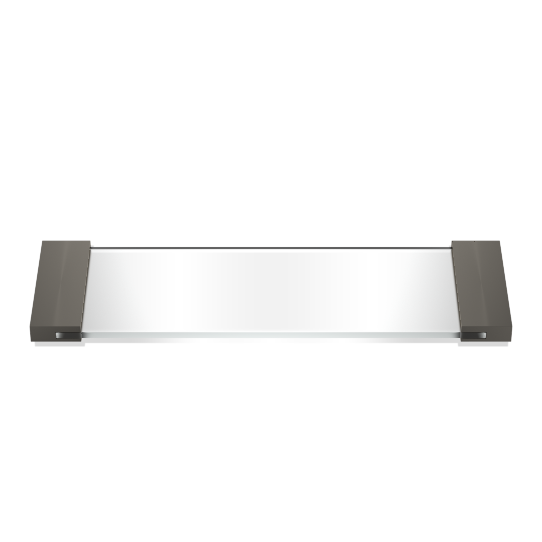 Tablett Dark Metal matt Decor-Walther TAB34 aus Glas und Messing, stilvolle Ablage fuer Bad, Parfum, Schmuck und Kosmetik