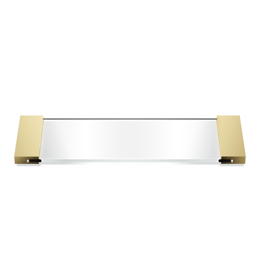 Tablett Glas Gold Decor-Walther TAB34, hochwertiges Bad Tablett mit Messinghalter fuer Schmuck, Parfum und Badaccessoires
