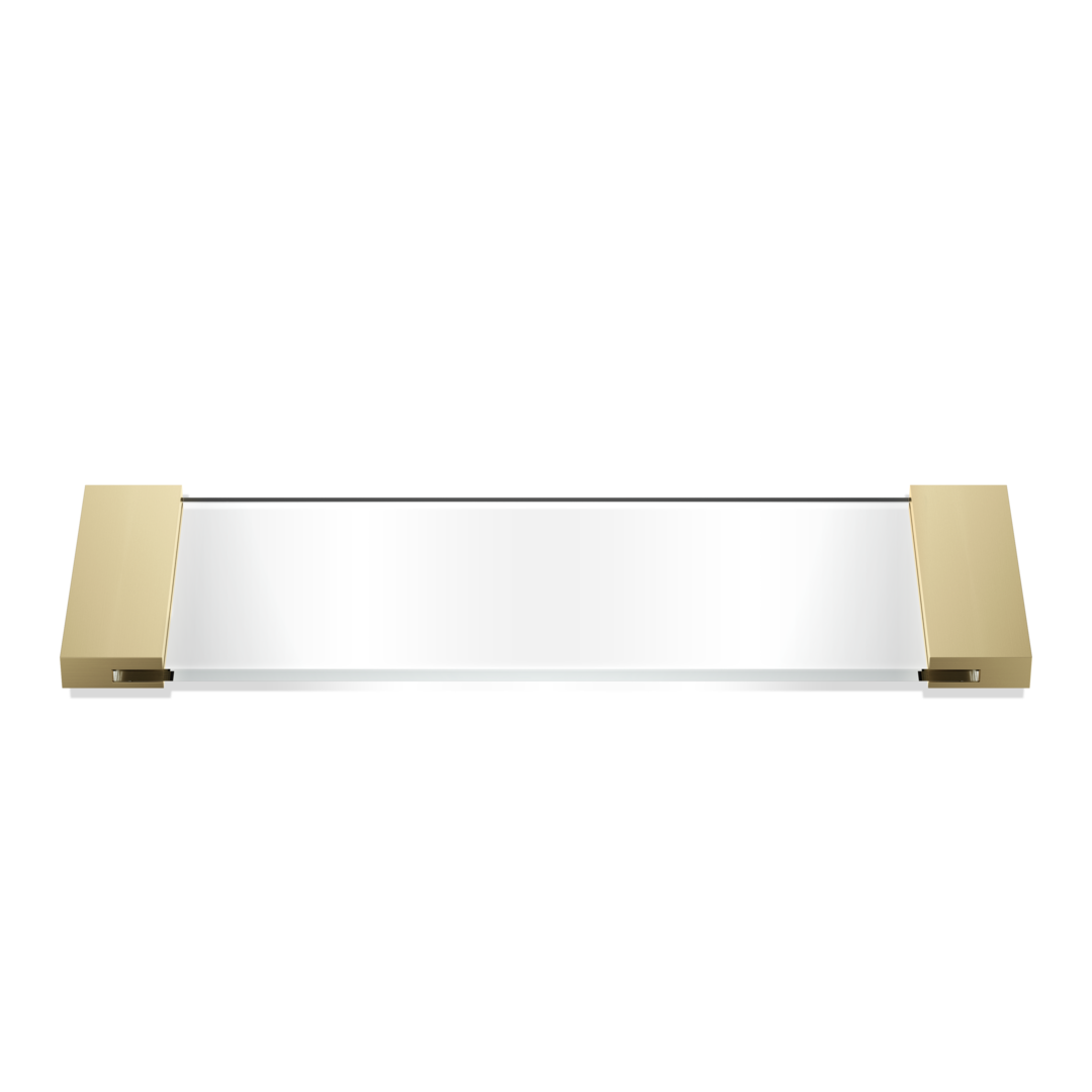 Glas Tablett Gold matt Decor-Walther TAB34, modernes Ablage Tablett fuer Badezimmer, ideal fuer Kosmetik, Schmuck und Accessoires