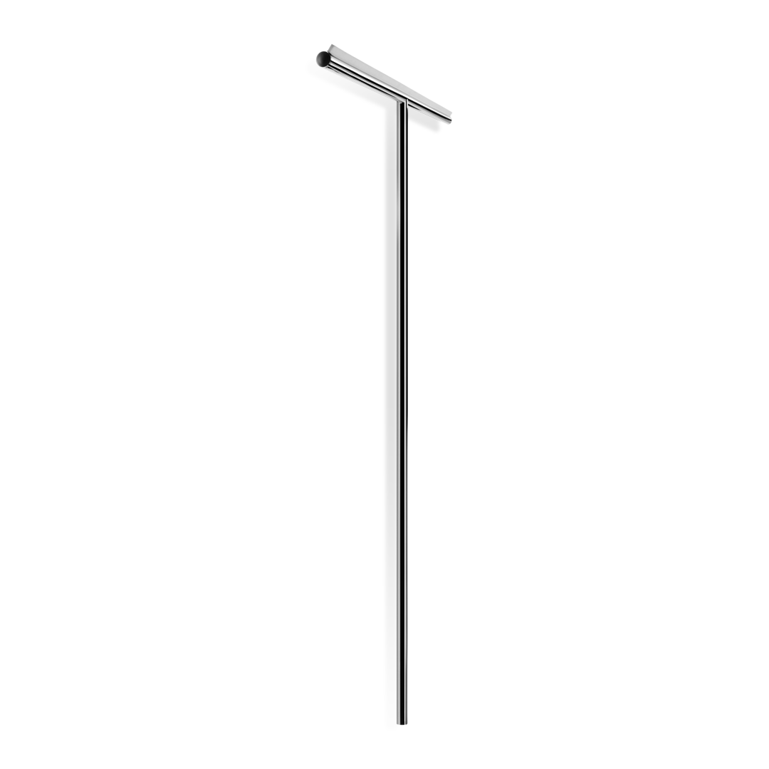 Großer Duschabzieher Easy XL Long von Decor Walther aus massivem Messing in Chrom, mit extra langem 115 cm Stiel und breiter Silikonlippe zur komfortablen Reinigung von Glasduschen und Bodenflächen.