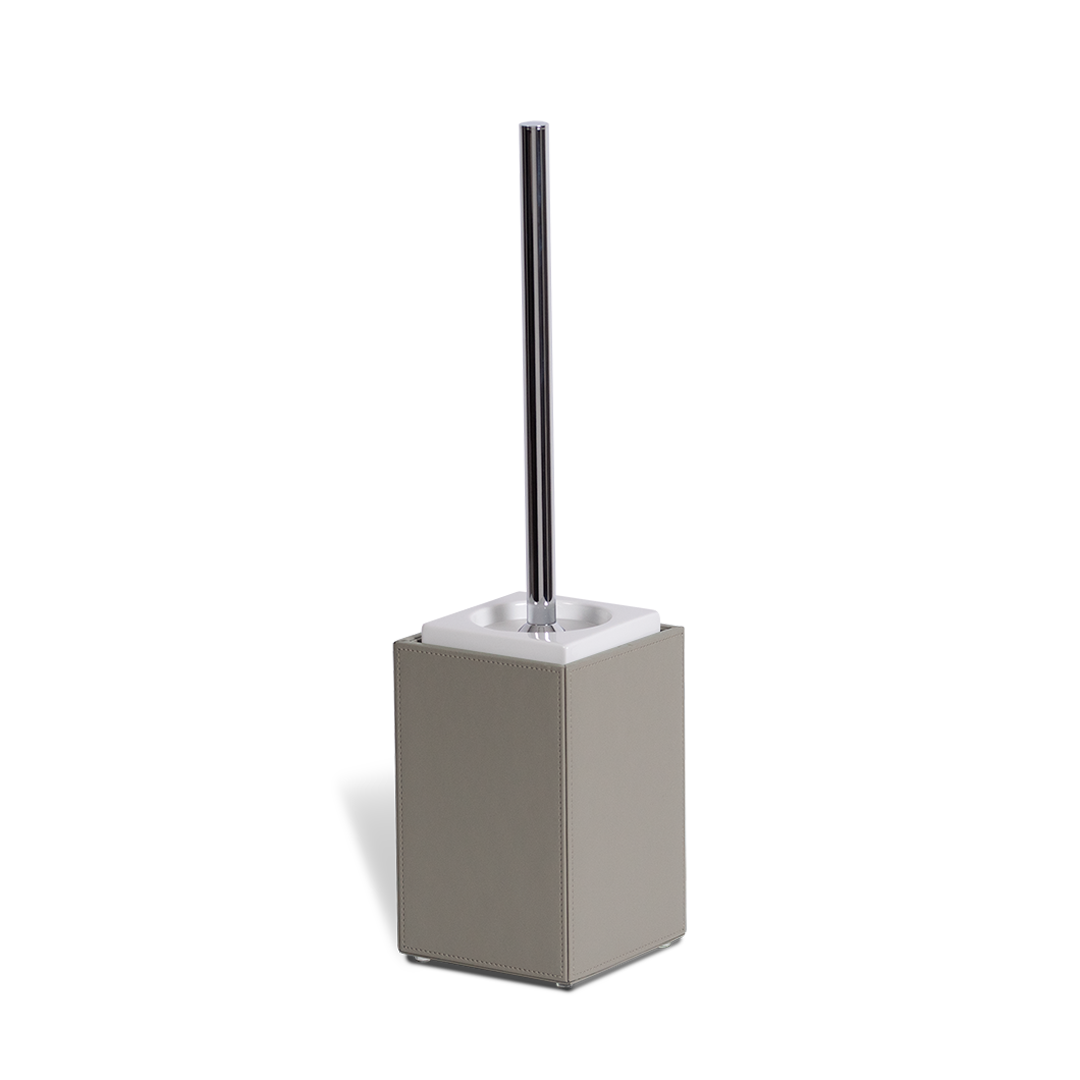 Decor Walther Brownie SBG WC-Bürstengarnitur freistehend veganes Kunstleder Taupe Porzellan