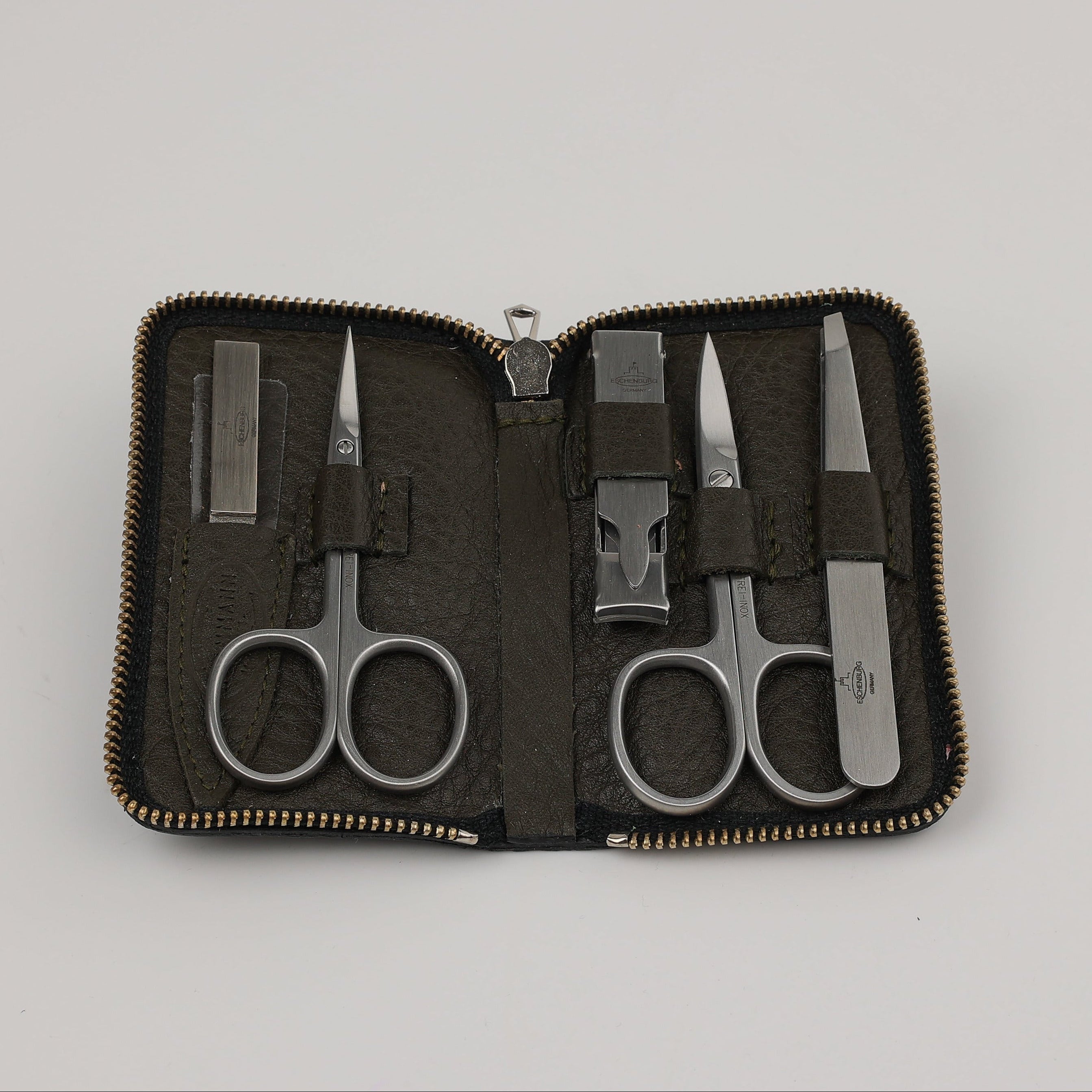 Leder Maniküre Etui Zip M - 5-Teilig