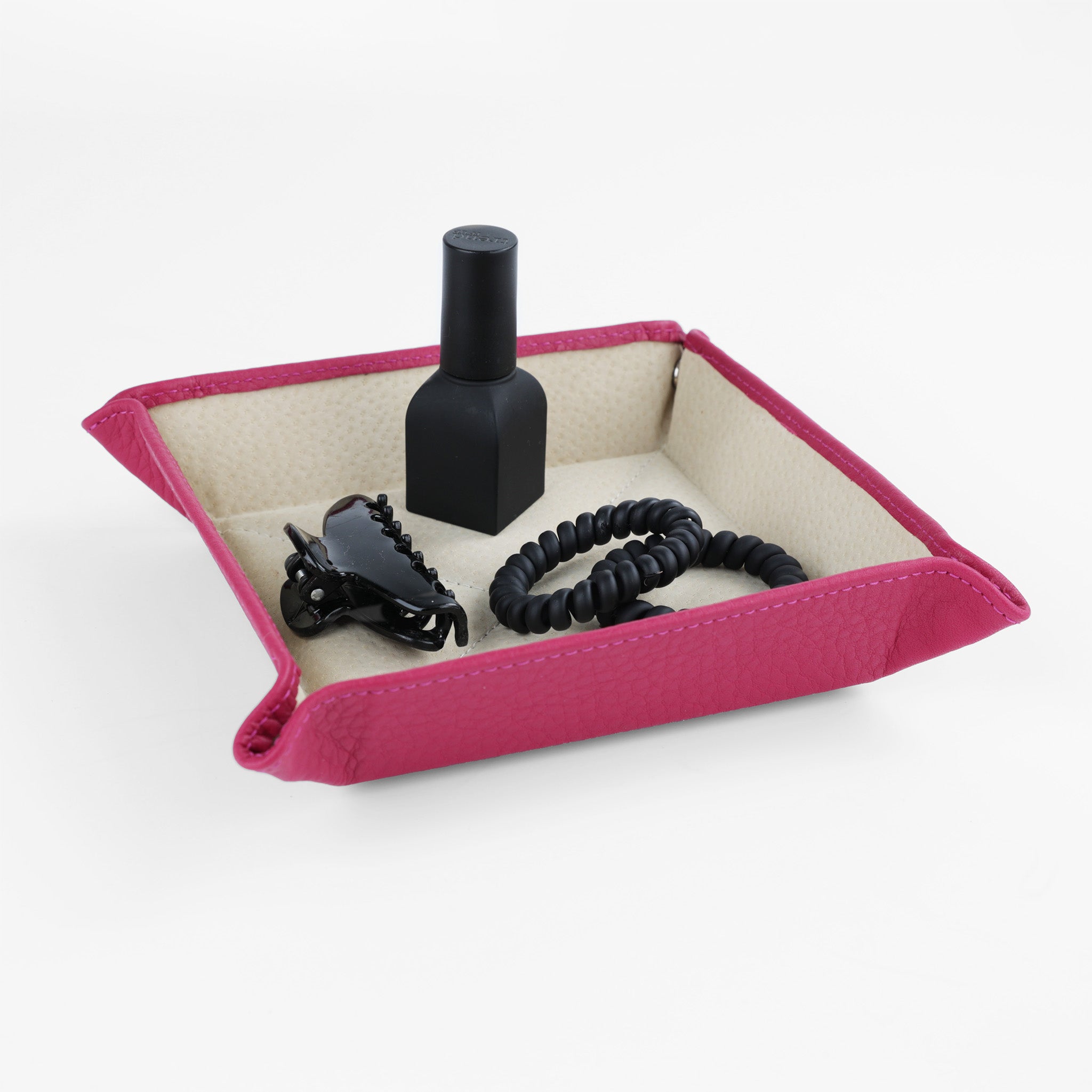 Leder Ablageschale Pink – Schlüsselschale für Damen von F. Hammann