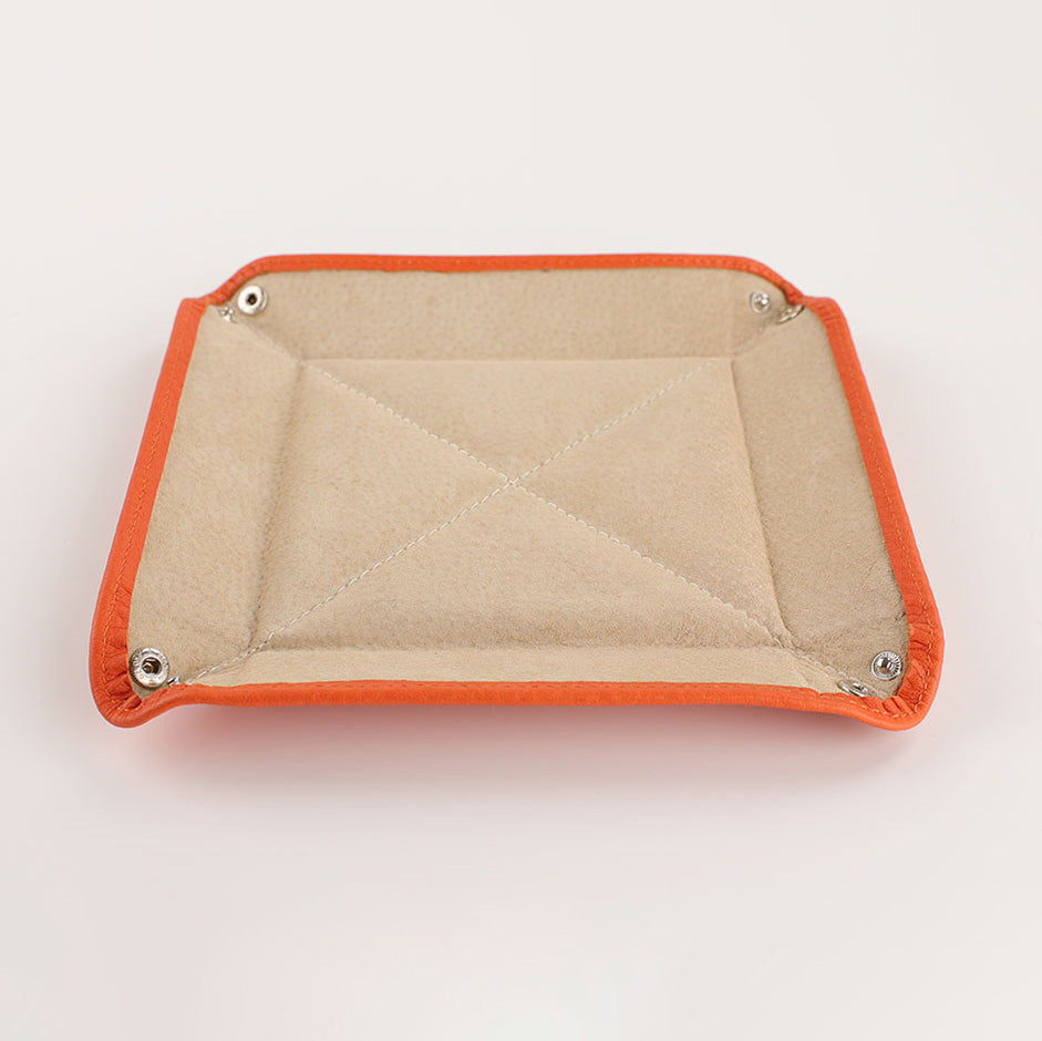 Leder Ablageschale Orange – Valet Tray Detailansicht